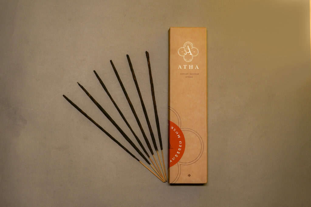 Musk Amber luxury incense sticks with earthy tones