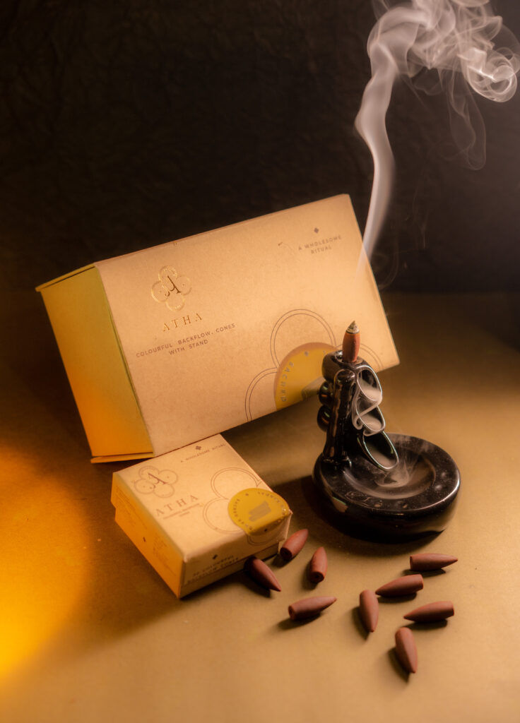 Sacred Sandal Mystical Backflow Incense Kit with Holder – Atha Fragrances
